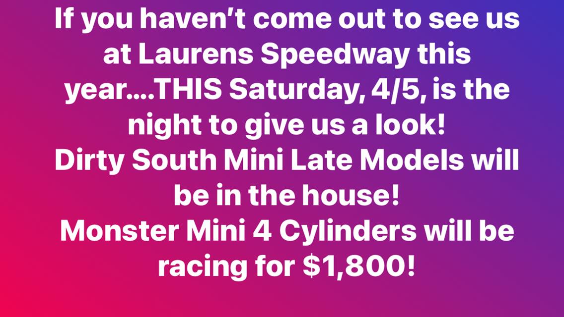 Dirty South Mini Late Models 4/5