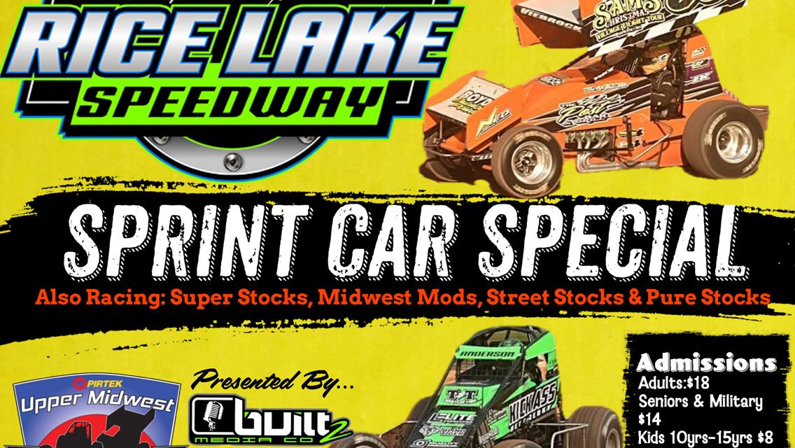 Sprint Cars at Rice Lake Speedway May 31st