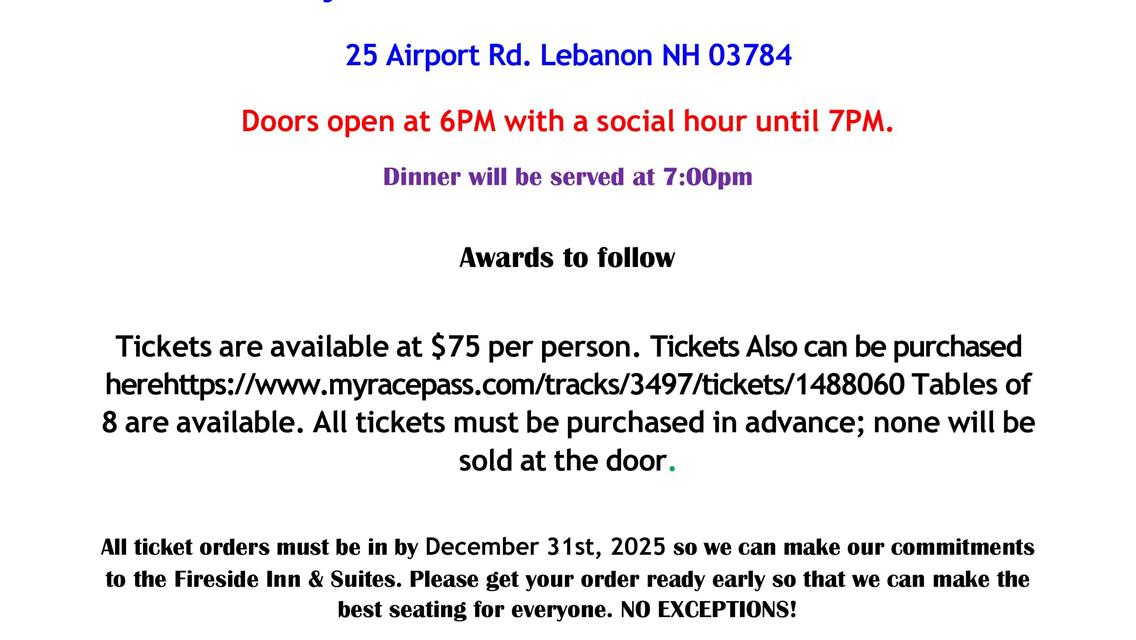 Claremont Motorsports Park Presents the 2025 Banquet of Champions – Saturday, January 17th