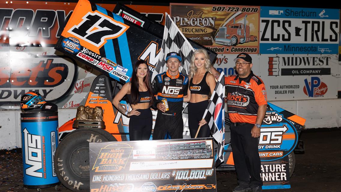 Haudenschild Captures $100,000-to-Win Huset’s High Bank Nationals presented by Billion Auto With Last-Lap Pass at Huset’s Speedway