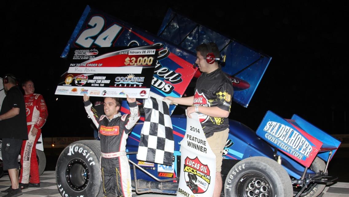 Rico Abreu earns first Lucas Oil ASCS victory in 2014 season opener
