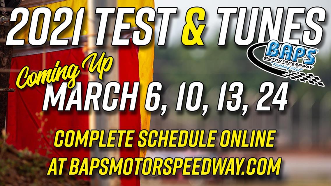 2021 Test &amp; Tune Dates Released