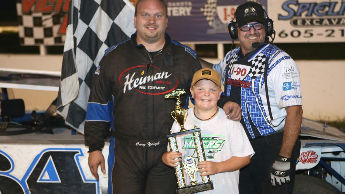 Barger gets first; Yeigh, Myers, Bradley return to I-90 Speedway victory lane