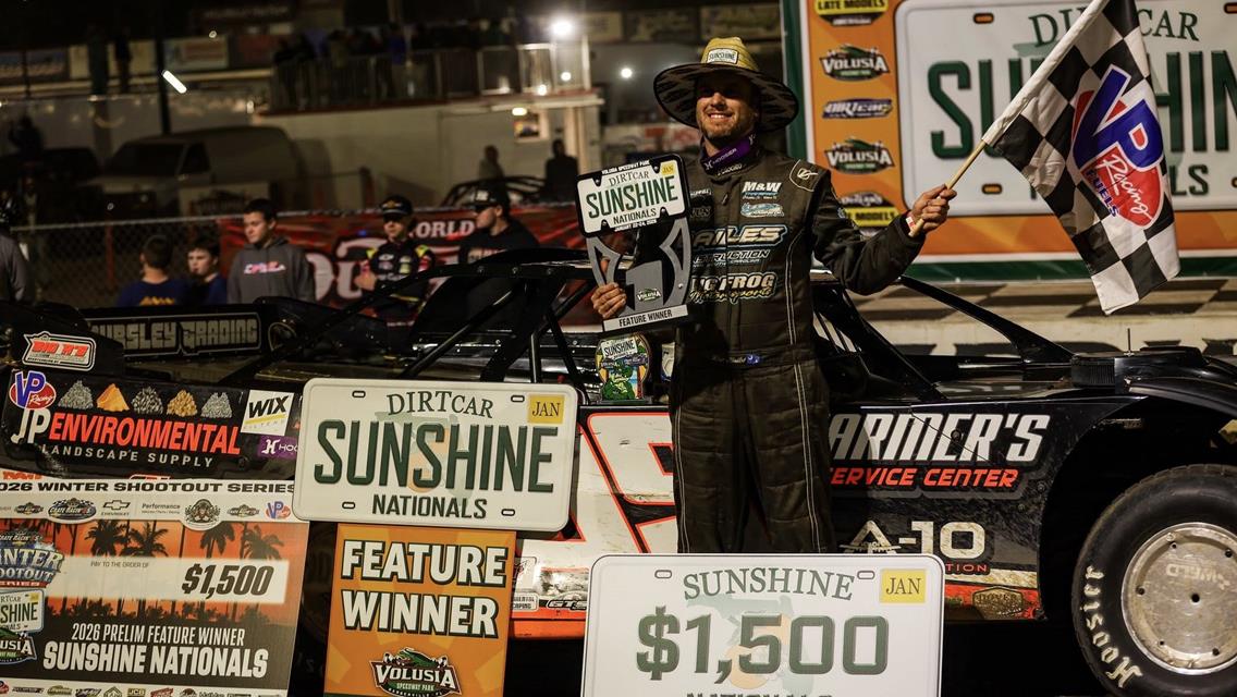 Volusia Speedway Park (De Leon Springs, FL) – Crate Racin’ USA – DIRTcar Sunshine Nationals – January 22nd-24th, 2026. (Simple Moments Photography)
