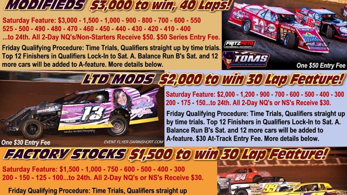 NEXT UP: COMING OCTOBER 13th &amp; 14th it's the LONESTAR SPEEDWAY ARMADILLO NATIONALS!