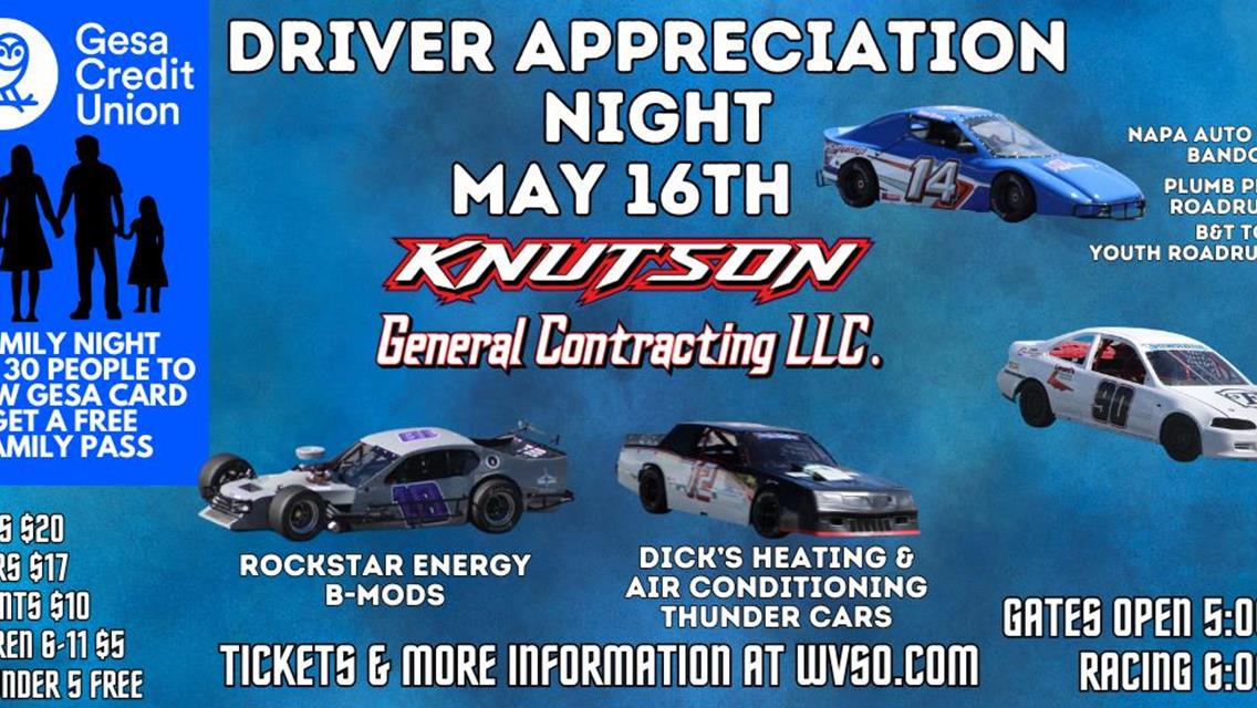 May 16th Driver Appreciation &amp; Family Night