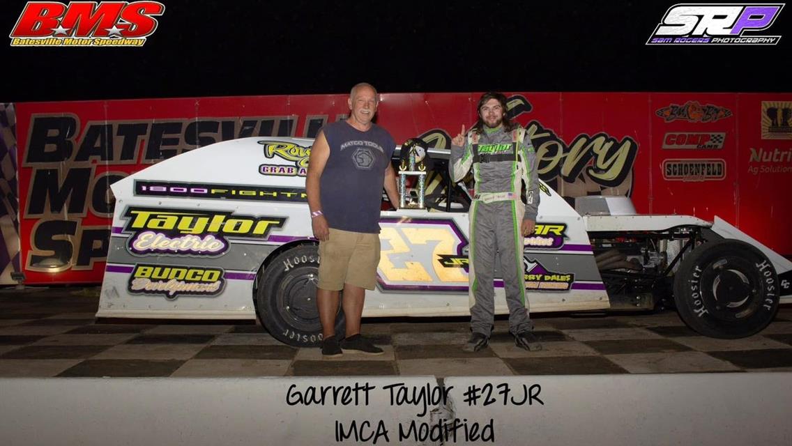 Garrett Taylor captured his first career victory on Saturday night at Batesville Motor Speedway.