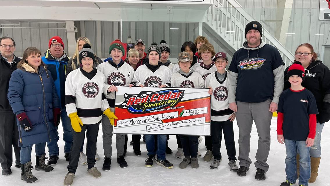Red Cedar Speedway Donates to Menomonie High Hockey
