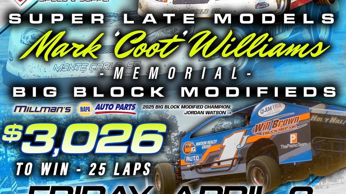 Georgetown Speedway Set for Two Nights of Action, Highlighted by Mark "Coot" Williams Memorial