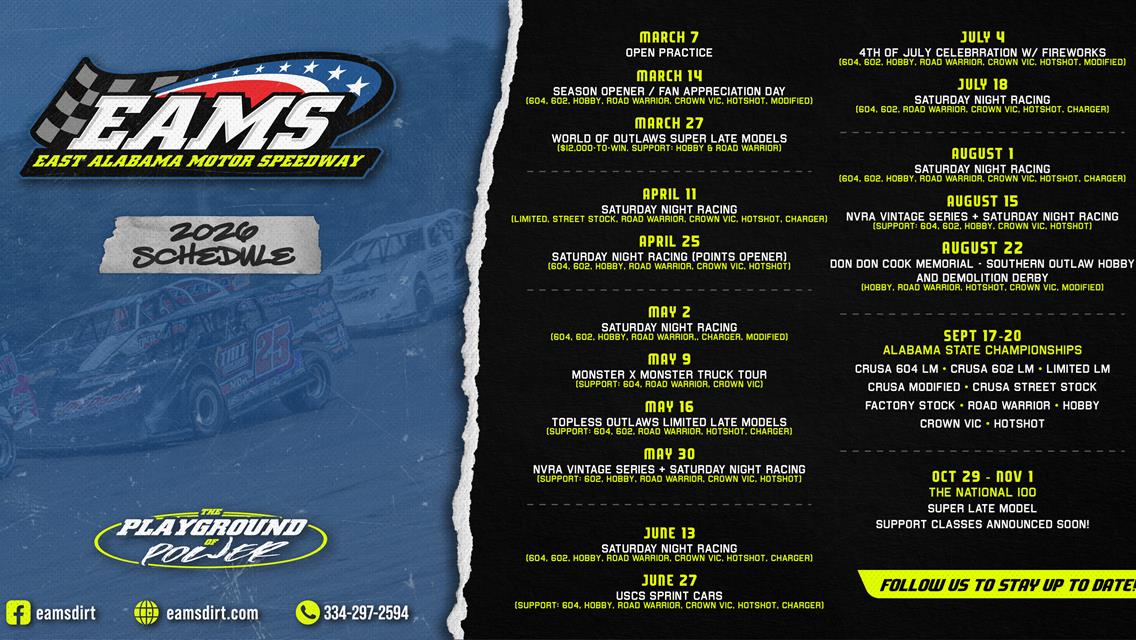 2026 Schedule Released