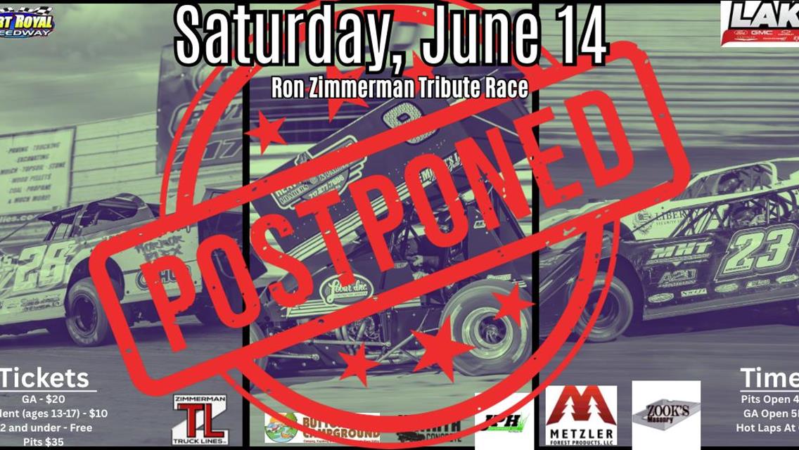 Ron Zimmerman Tribute Race Weekend Postponed Due to Weather