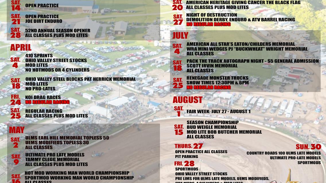 Tyler County Speedway Releases 2026 Schedule