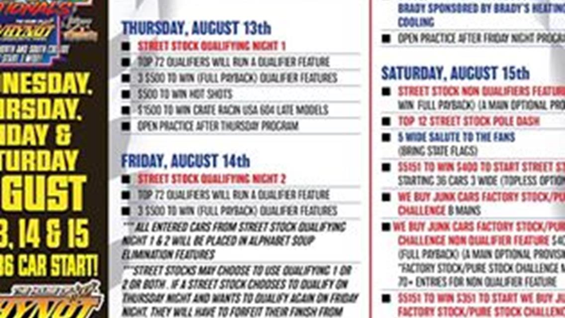 Street Stock Drivers Across the South Make Preparations for 8th Annual Street Stock Nationals at Whynot Motorsports Park