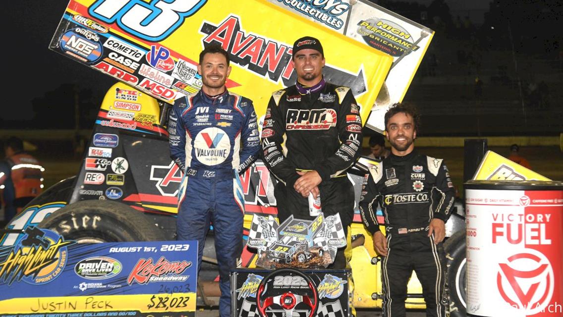 Justin Peck outruns Kyle Larson for $23,023 at Kokomo