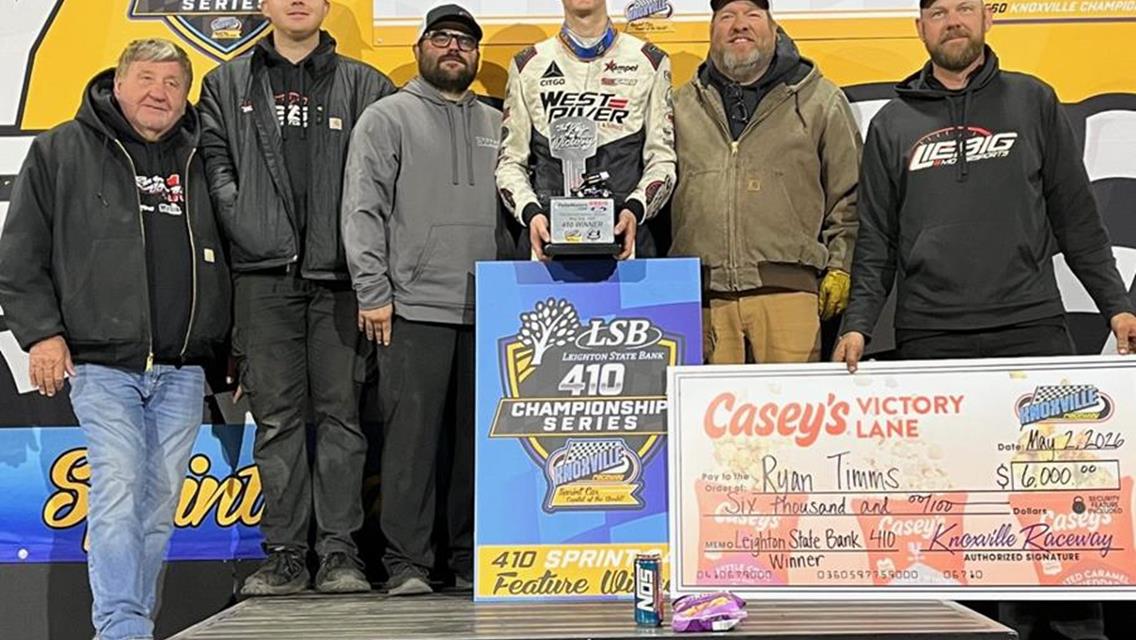 Timms the king of Sprint Car Capital; Knoxville and Huset's ahead