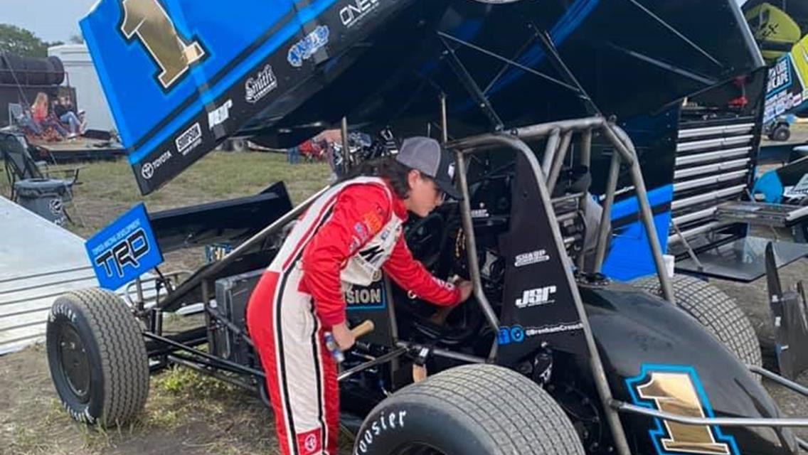 Crouch Hustles From 18th to Sixth During Sprint Car Debut
