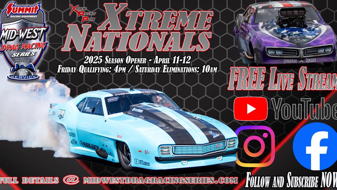 Watch the 2025 Xtreme Nationals LIVE — FREE! In a major announcement for 2025, Summit Racing Mid-West Drag Racing Series presented by J&amp;A Service LLC