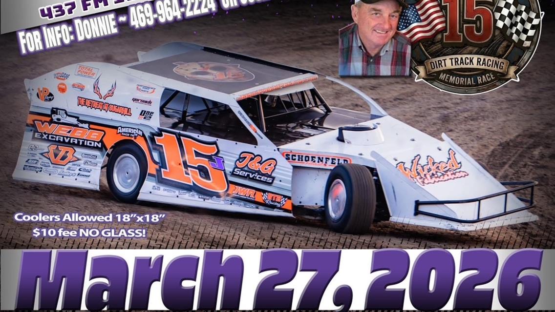 Join Us for the Jack Webb Memorial Tonight at Hunt County Raceway!