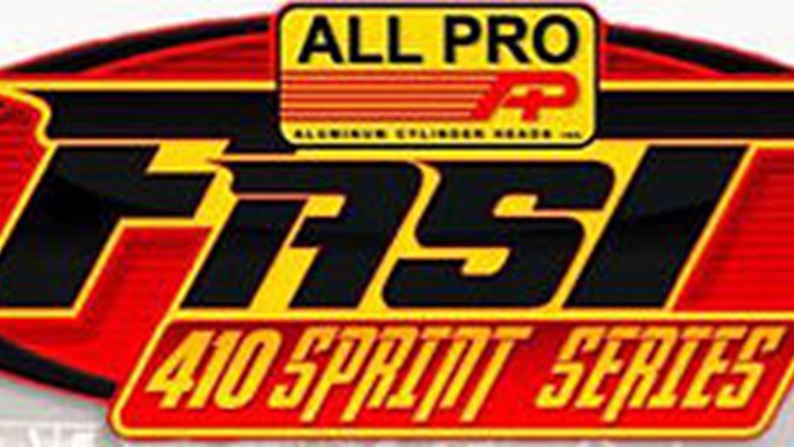 Ohio's FAST Series to make 1st ever visit to Sharon Saturday as the "410" Sprints Cars are back for their 3rd straight appearance in another Menards "