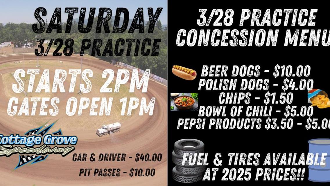2ND ROUND OF PRACTICE SET FOR MARCH 28TH!!