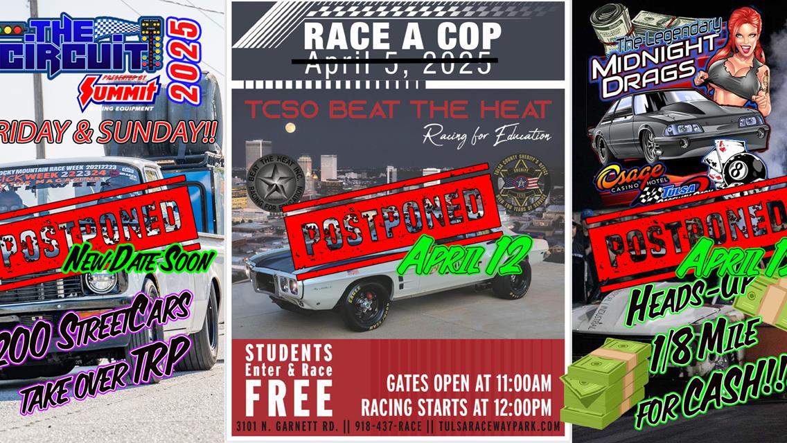 Events for weekend POSTPONED