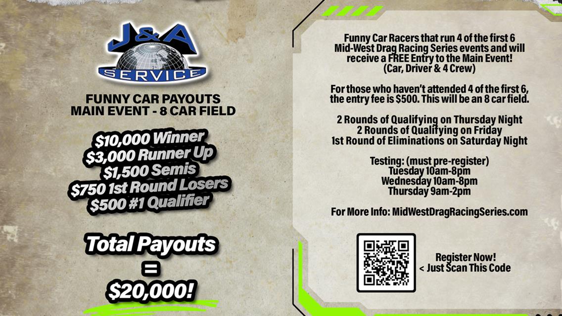 The Summit Racing Equipment Mid-West Drag Racing Series, along with Flying H Drag Strip are pleased to announce the largest payout ever in pro mod.
