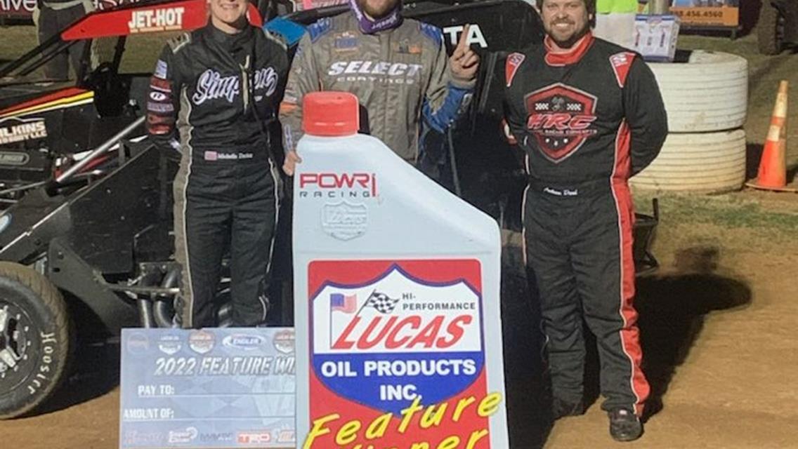 Trey Marcham Grabs I-44 Riverside Win with POWRi West Midget Leagu