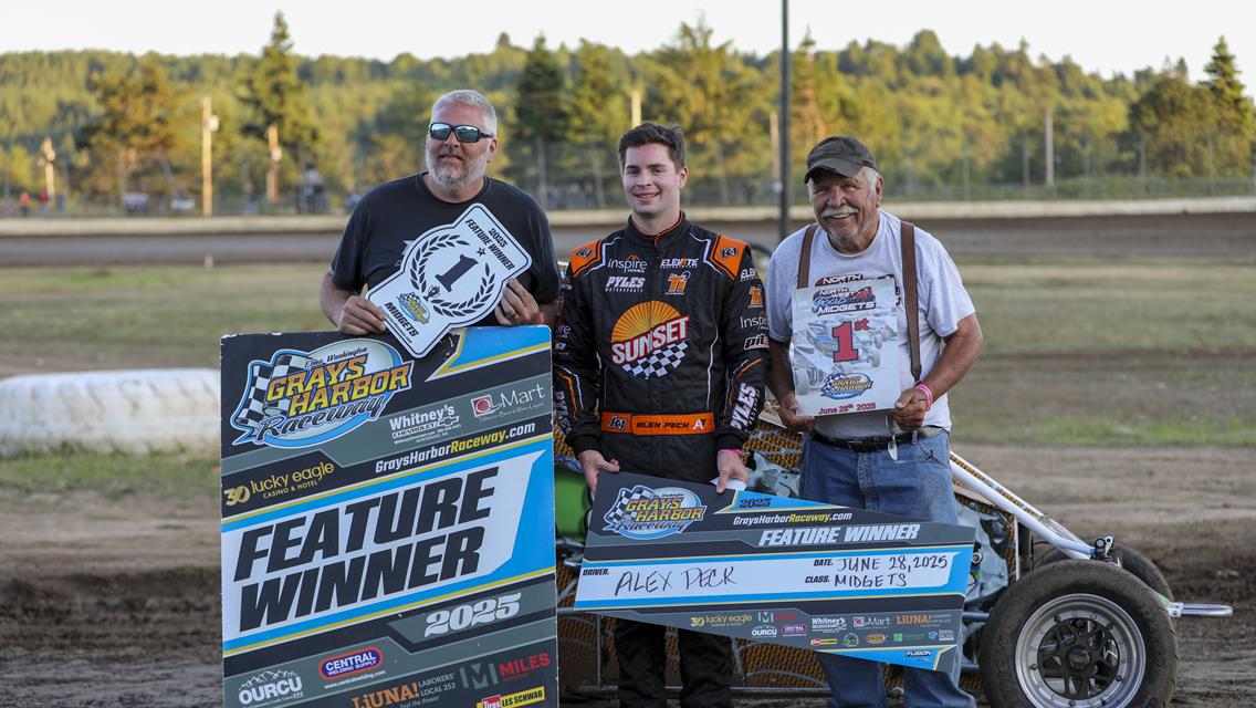 Brenton Schnitzer, Levi Hillier, Alex Peck and Nick Miles win at Grays Harbor Raceway
