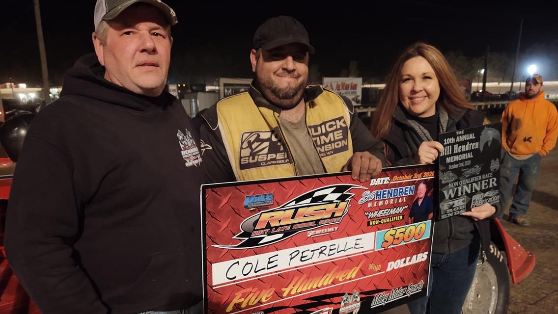MARYLAND TEEN LEVI CROWL SLAYS &quot;THE MONSTER HALF-MILE&quot; WITH 1ST CAREER RUSH LATE MODEL TOUR WIN WORTH $3100 IN NIGHT 2 OF THE &quot;BILL HENDREN MEMORIAL&quot;