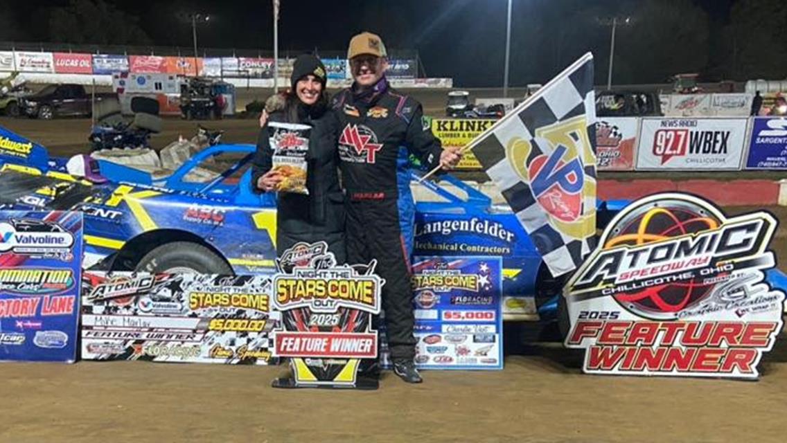 Mike Marlar led all thirty laps of Friday&#39;s Night the Stars Come Out weekend opener at Atomic Speedway on Friday, October 24.