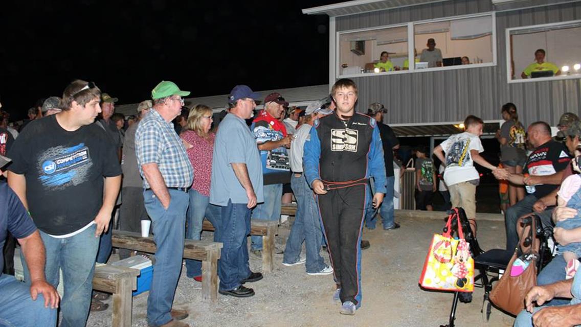 Josh Marcham wins the $1,000-to-win Quick Engineering preliminary night feature at SIR's 7th Annual IKE Honda Terry Sprague Memorial