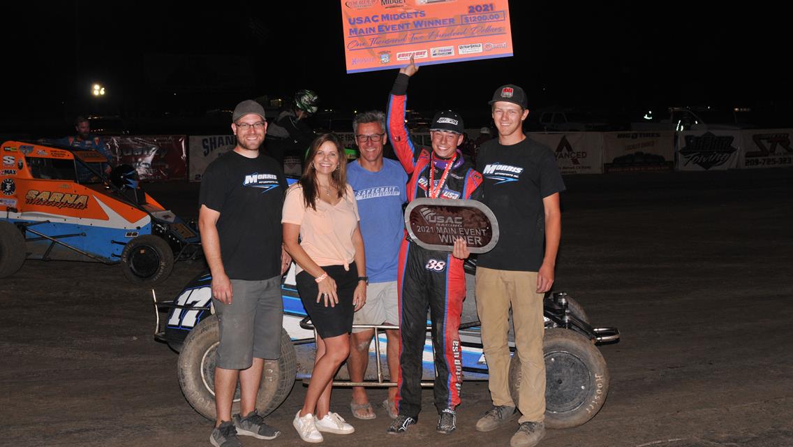 COLBY JOHNSON WINS BCRA-USAC WS MIDGET MAIN AT MERCED