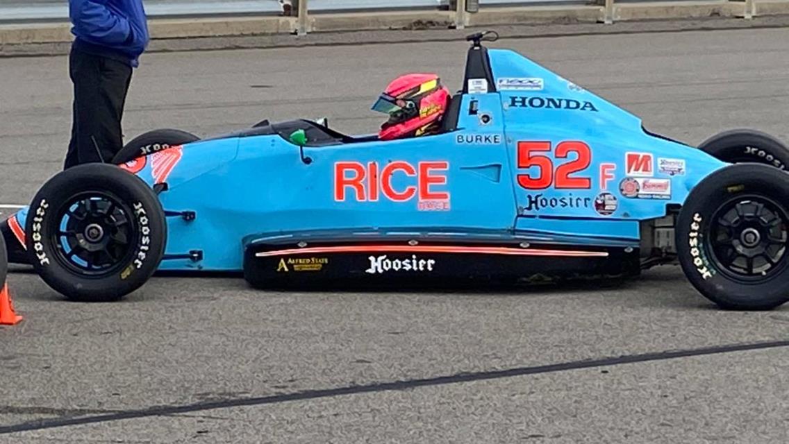 Burke Posts Two Top Fives in First Weekend With Formula Race Promotions Series