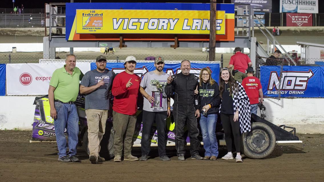 Rick Conoyer wins with last lap 3 wide pass at I-55 Federated Auto Parts Raceway Park!