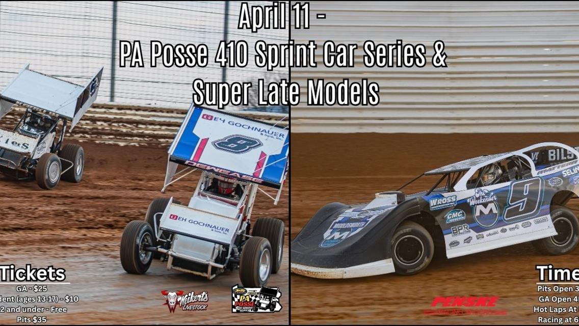 PA Posse 410 Sprint Car Series Headlines Saturday at Port Royal Speedway