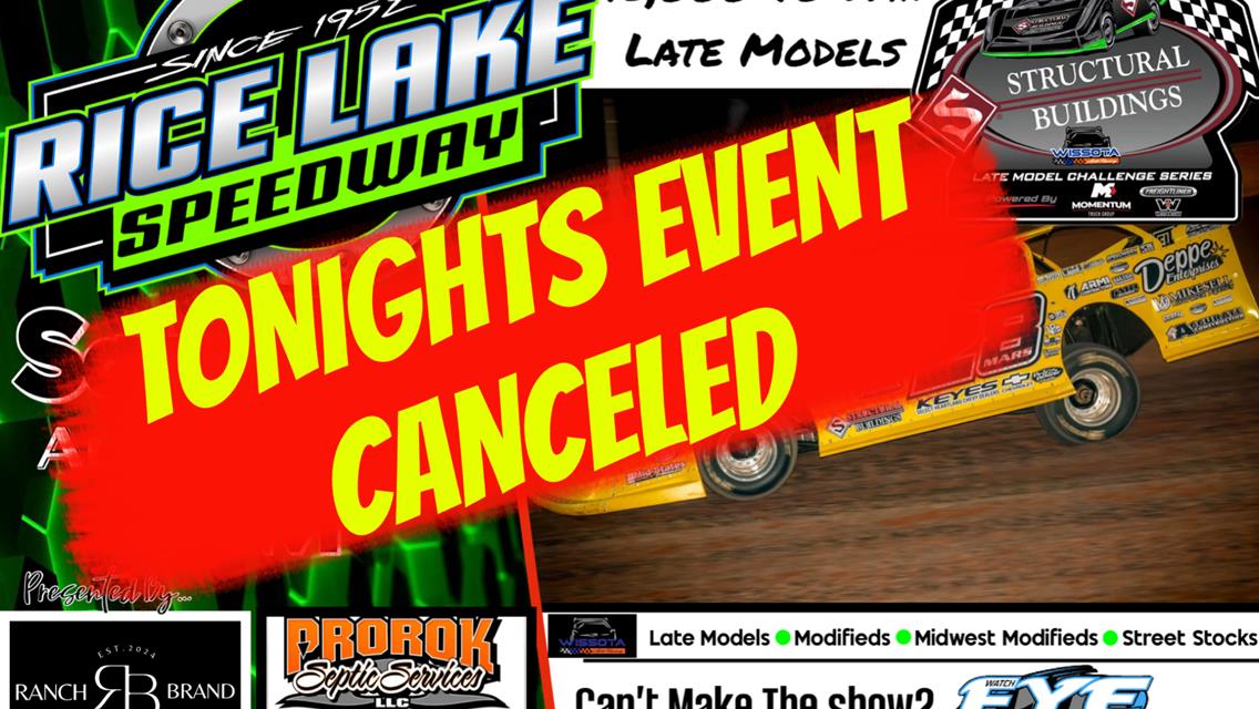 TONIGHTS EVENT CANCELED