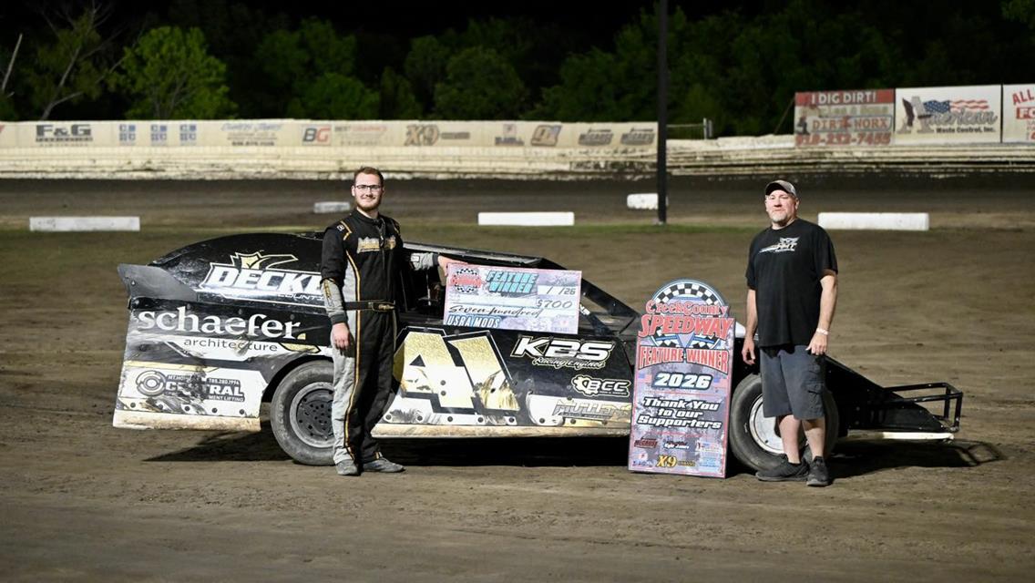 Wiseley, Coleman and Wolford win Mother’s Day weekend features at Creek County Speedway