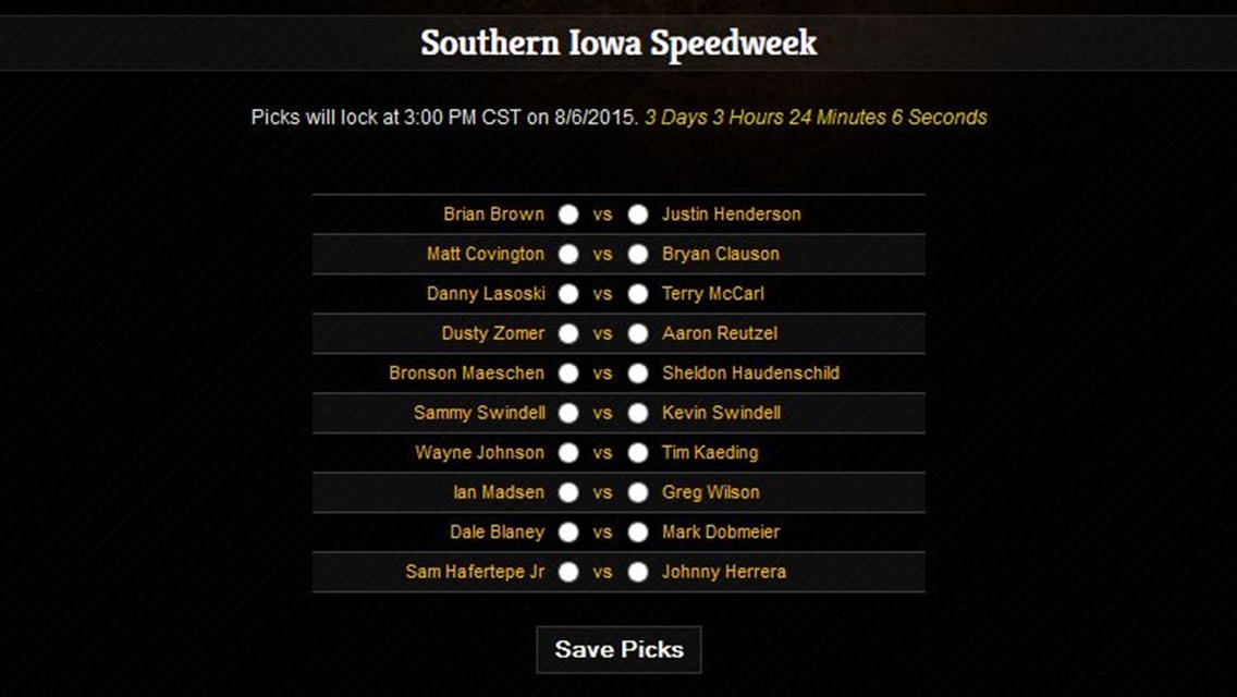 Southern Iowa Speedweek Fantasy