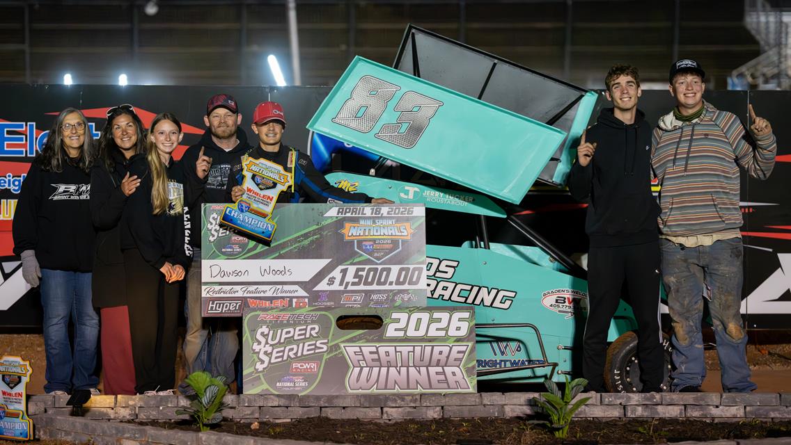 Lacombe, Flud, Woods, Buoy Garner Mini Sprint Nationals Championships on Saturday at I-44 Speedway!