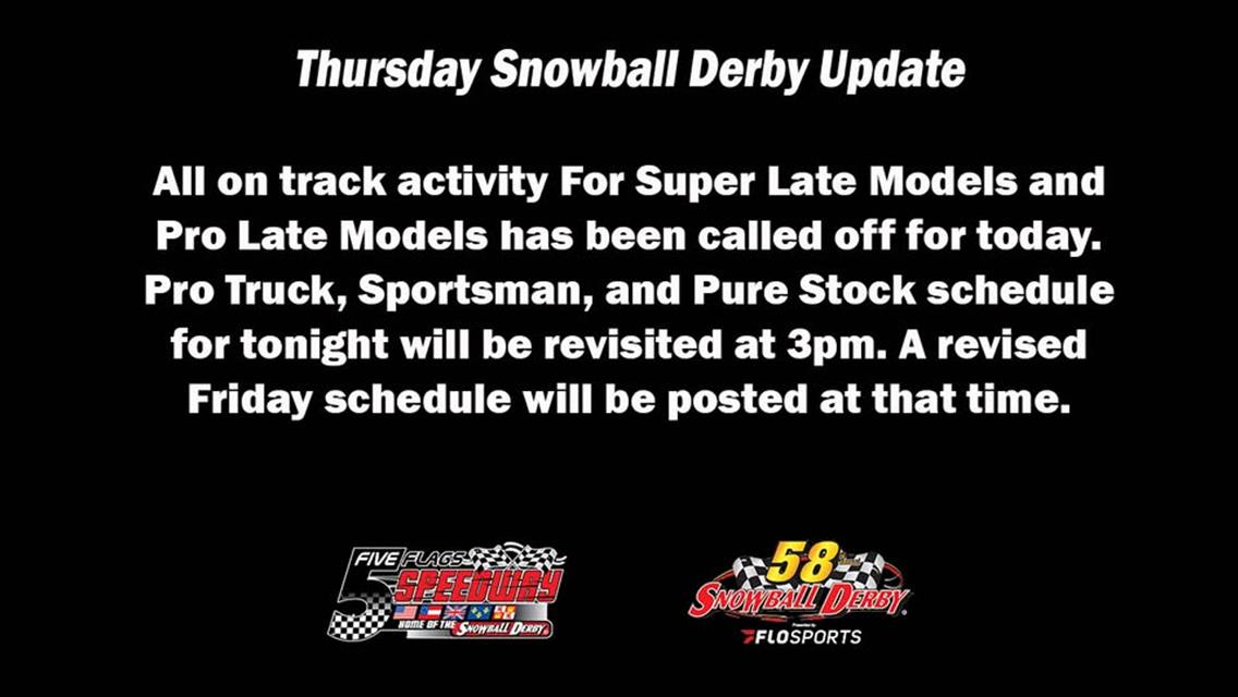 Late Model practice Scrubbed Today.        Next update 3pm