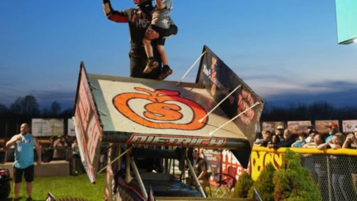 DIETRICH RALLIES LATE TO SCORE THRILLING VICTORY AT LINCOLN SPEEDWAY; Fletcher Sweeps Season’s First Two 358 Sprint Car Features with Last-Lap Pass at