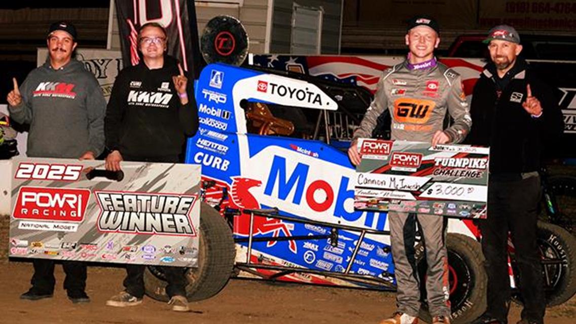 Cannon McIntosh Captures Checkers with POWRi Midgets at Creek County Speedway