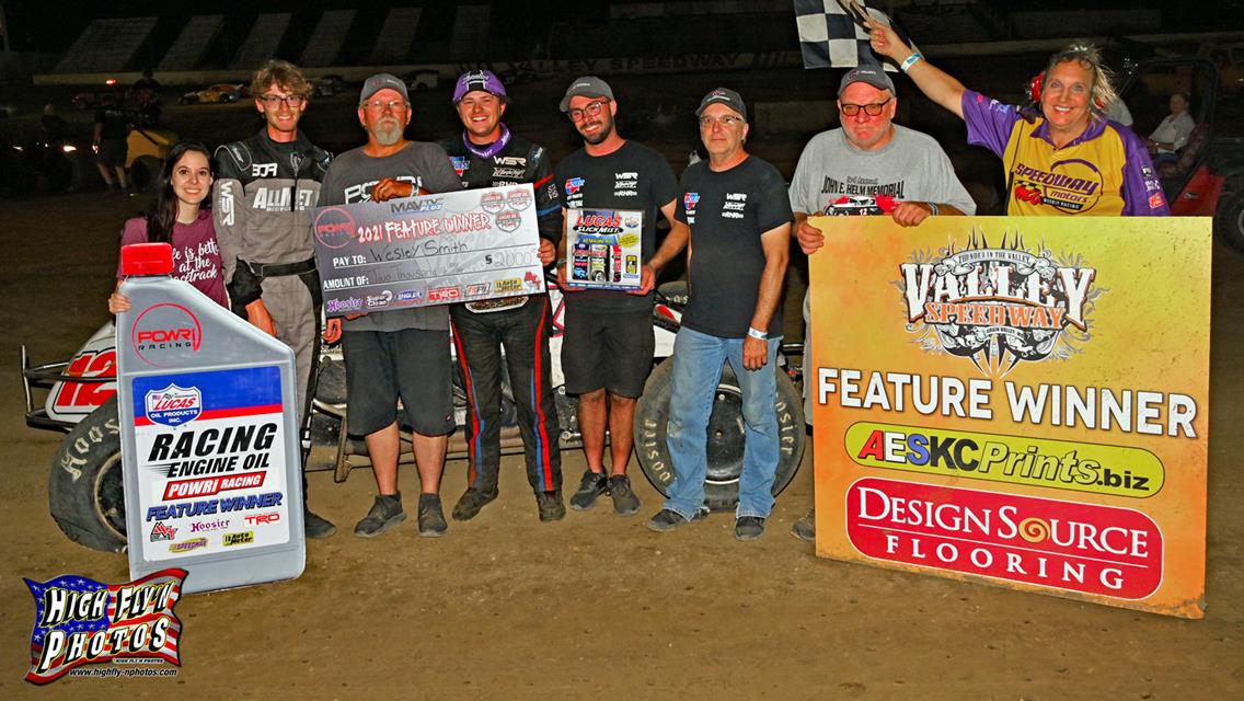 Wesley Smith Reigns as King of Kansas City in POWRi WAR Thriller at Valley Speedway
