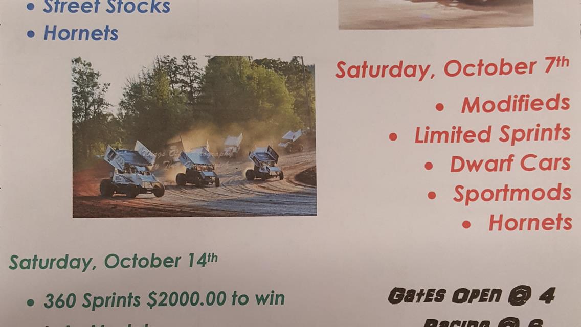 Extended Race Season Kicks Off Saturday, September 30th!!