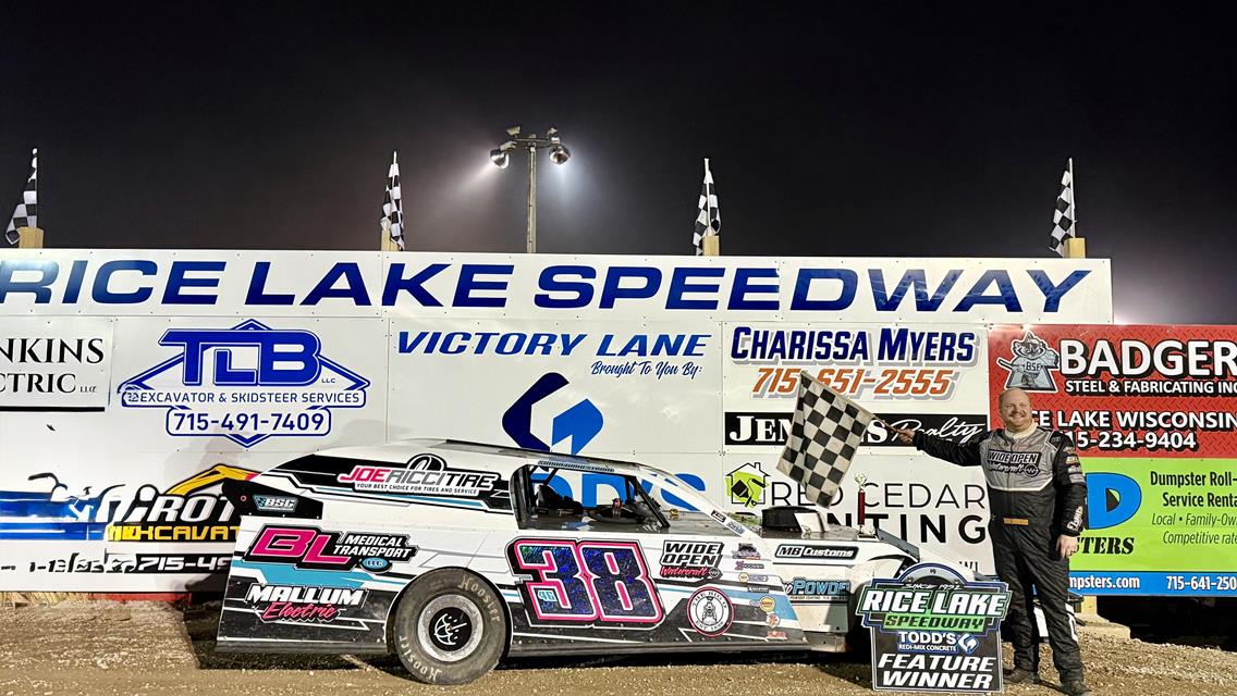 Simon Wahlstrom Wins First Rice Lake Speedway Modified Checkered, Crosby and Traynor Repeat