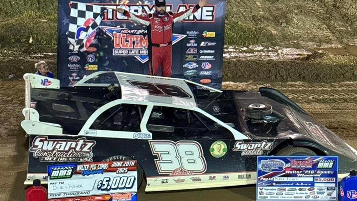 Derek Fisher bagged the Walter “Peg” Combs Memorial at Mountain Motor Speedway on Friday, June 20.