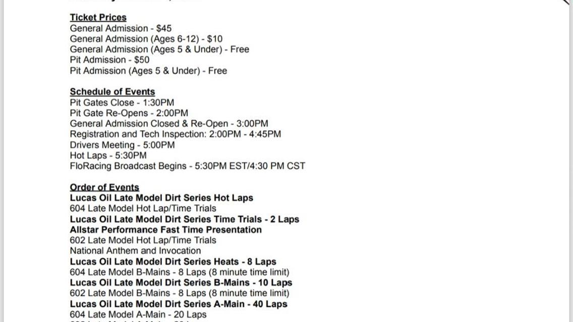 Wieland Winter Nationals detailed event info