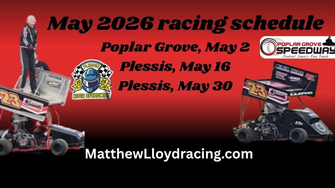 May Schedule set for Matthew Lloyd Racing