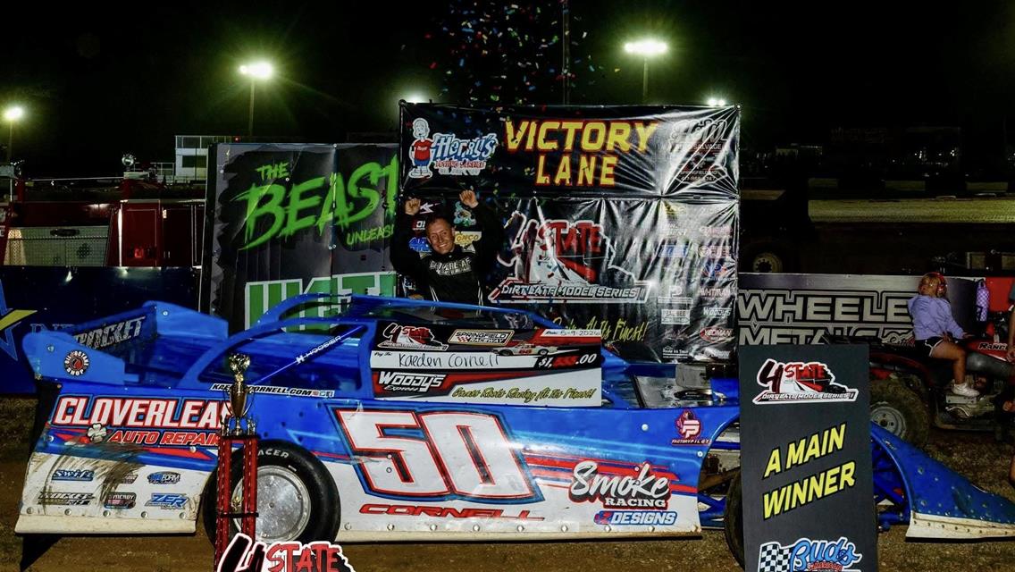 Springfield Raceway (Springfield, MO) – 4 State Dirt Late Model Series – Flyin' Farmer 55 – May 9, 2026. (Rhonda Burton Photography)