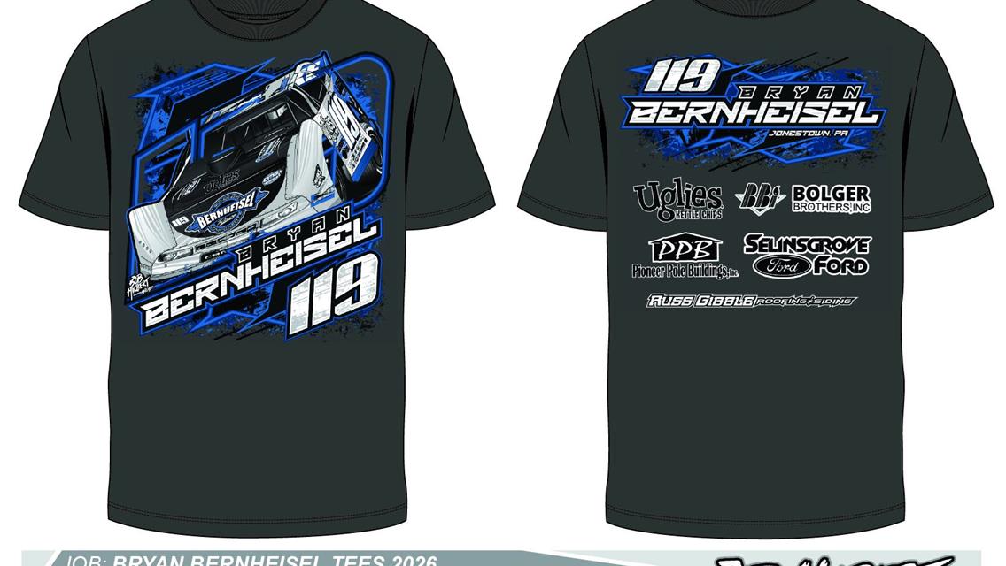 Bryan Bernheisel third at Bedford; New merchandise now available